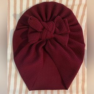 Brand new Baby girl burgundy turban (Boutique- no tags) size 0-12 months